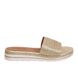 Pantofole dorate da donna dorate 222-32 Gold d'oro