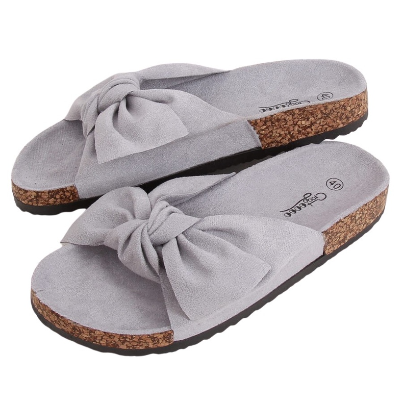 Pantofole in sughero grigie G-580 Grey grigio