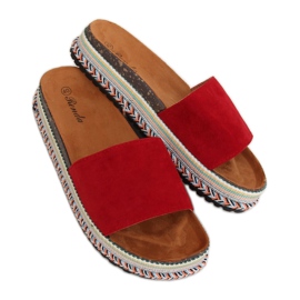 Pantofole rosse da donna rosse BQ-50 Red rosso