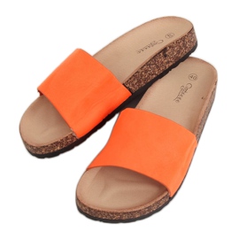 Arancione G-572 Pantofole con suola in sughero arancione arancia