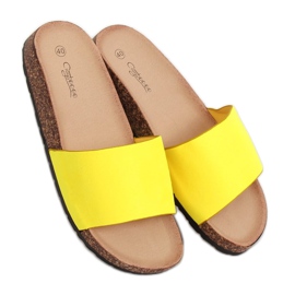 Giallo G-572 Pantofole con suola in sughero giallo