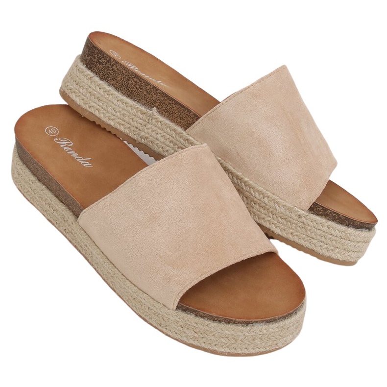 Pantofole espadrillas beige 10-215 Beige