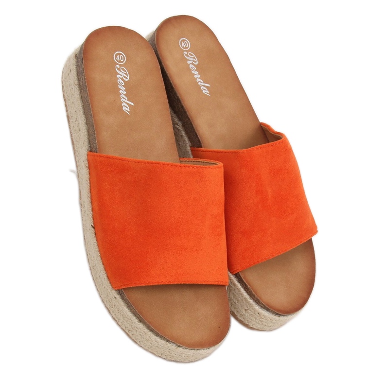 Pantofole espadrillas arancioni 10-215 Arancione arancia