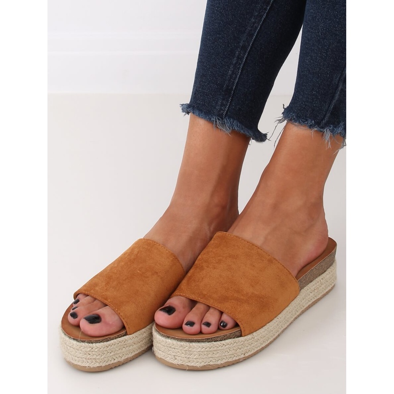 Pantofole espadrillas cammello 10-215 Cammello marrone