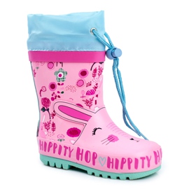 Bl&Ki Stivali da pioggia in gomma per bambini Pink Rabbit Hippity Hop rosa