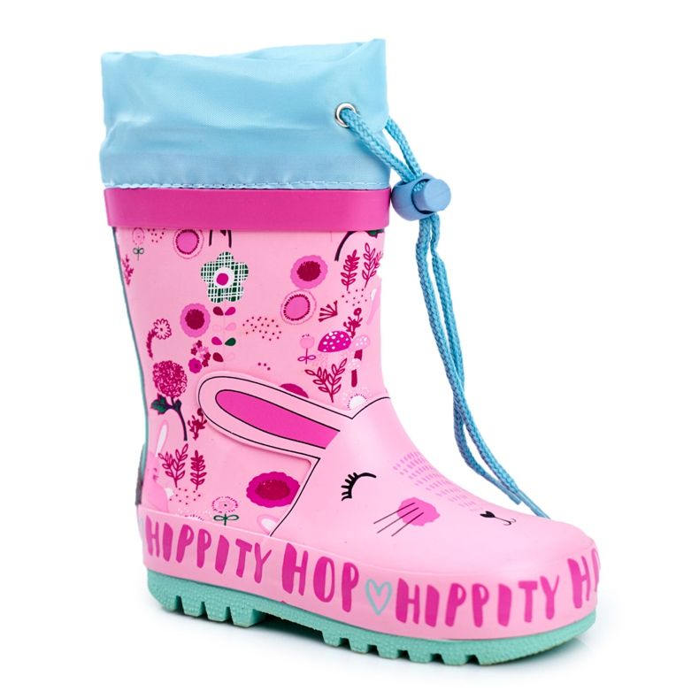 Bl&Ki Stivali da pioggia in gomma per bambini Pink Rabbit Hippity Hop rosa