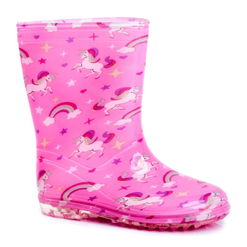 Stivali da pioggia in gomma per bambini Pink Unicorn rosa