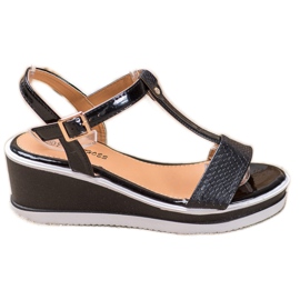 SHELOVET Zeppe Nere Con Ecopelle nero