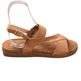 SHELOVET Sandali Comodi Con Glitter marrone