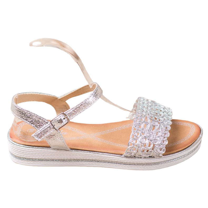 Renda Sandali Sulla Piattaforma grigio