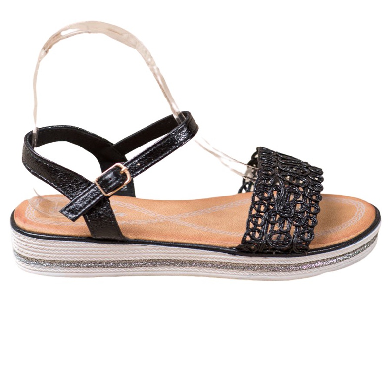 Renda Sandali Sulla Piattaforma nero