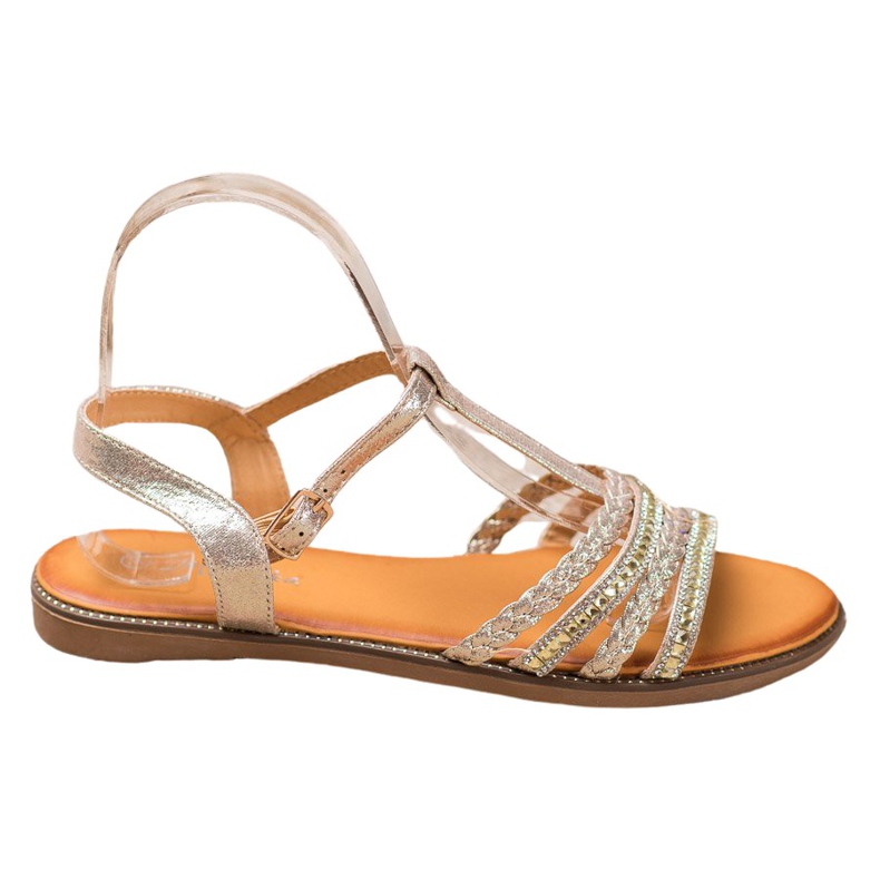 Mannika Sandali Eleganti Con Cristalli giallo