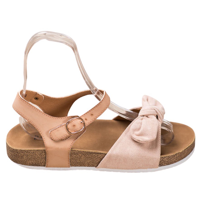 SHELOVET Sandali In Pelle Scamosciata Con Fiocco marrone