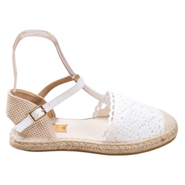 SHELOVET Espadrillas Bianche Con Pizzo bianca