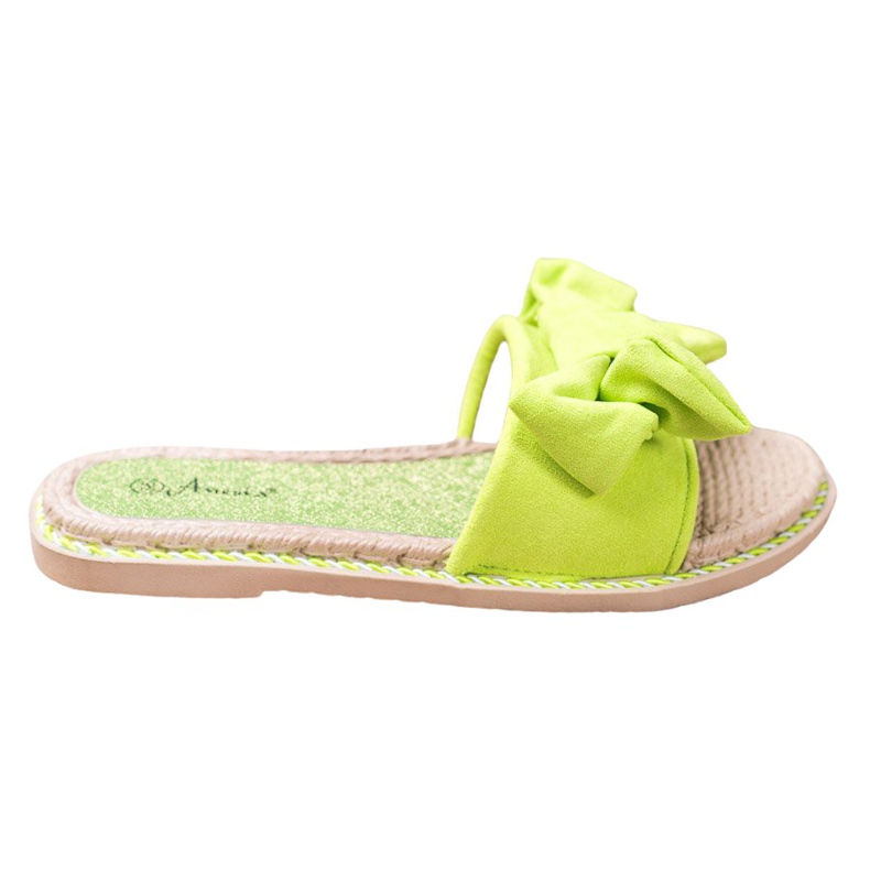 Anesia Paris Eleganti pantofole in pelle scamosciata verde
