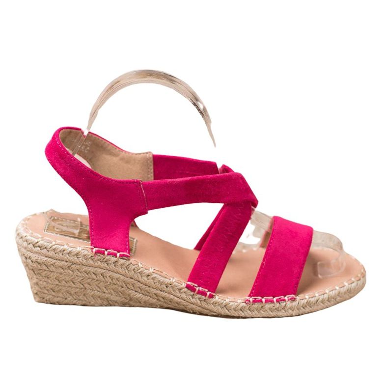 Renda Sandali con espadrillas in pelle scamosciata rosa
