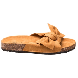 Renda Comode Pantofole Con Fiocco marrone
