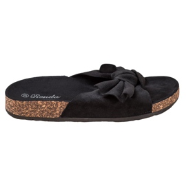 Renda Comode Pantofole Con Fiocco nero