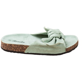 Renda Comode Pantofole Con Fiocco verde