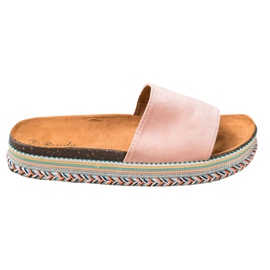 Renda Pantofole Sulla Piattaforma rosa