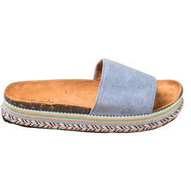 Renda Pantofole Sulla Piattaforma blu