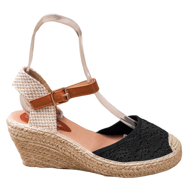 Renda Espadrillas Con Fibbia nero