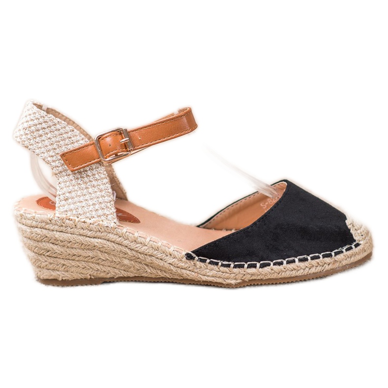 Renda Espadrillas Con Tacco Scoperto nero