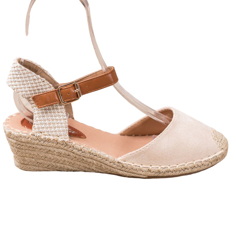 Renda Espadrillas Con Tacco Scoperto marrone