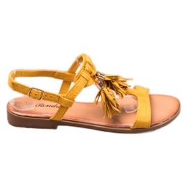 Renda Sandali Con Frange giallo