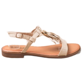 Renda Sandali Con Frange beige