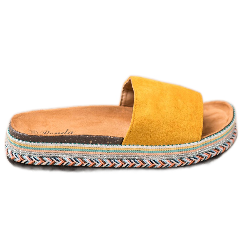 Renda Pantofole Sulla Piattaforma giallo