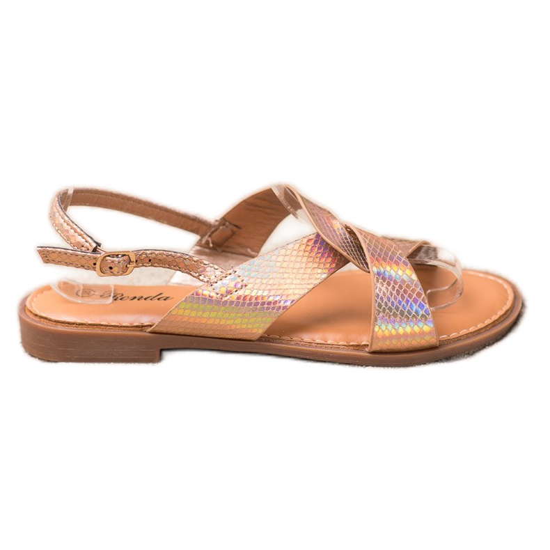 Renda Sandali Con Effetto Holo d'oro