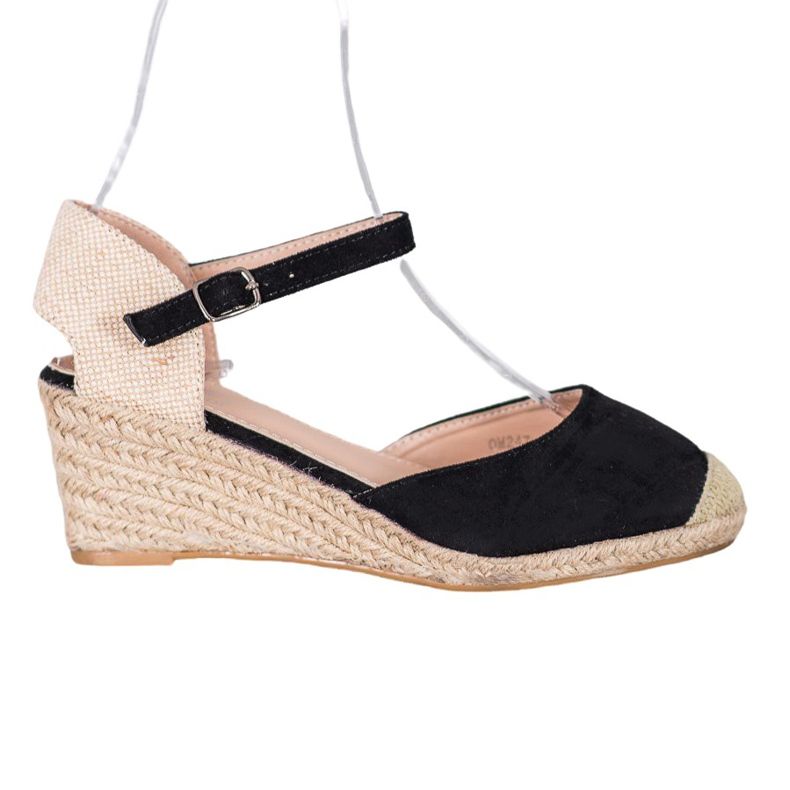 Small Swan Espadrillas con zeppa nero