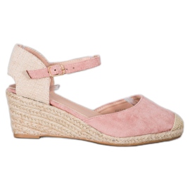 Small Swan Espadrillas con zeppa rosa