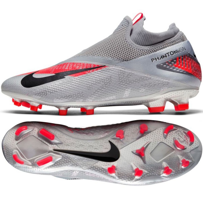 Nike Phantom Vsn 2 Pro Df Fg M CD4162-906 scarpe da calcio multicolore grigio