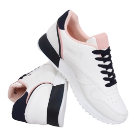 Scarpe sportive da donna bianche BK938 WHITE / NAVY bianco blu navy