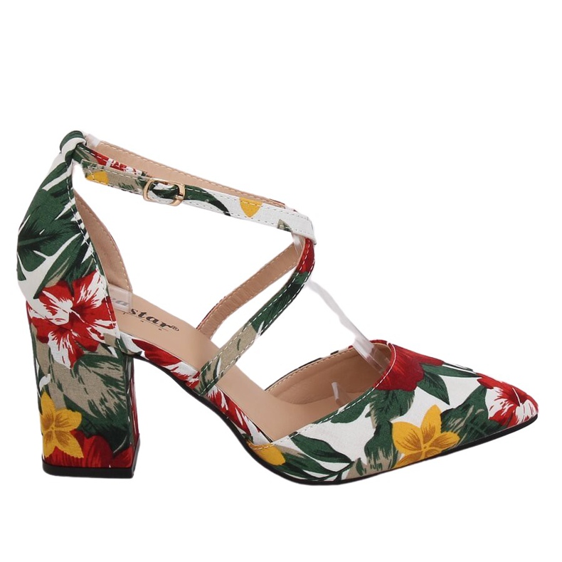 Décolleté fiorite NC950 Bianco multicolore