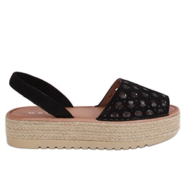 Nero WH931 Sandali espadrillas traforati neri
