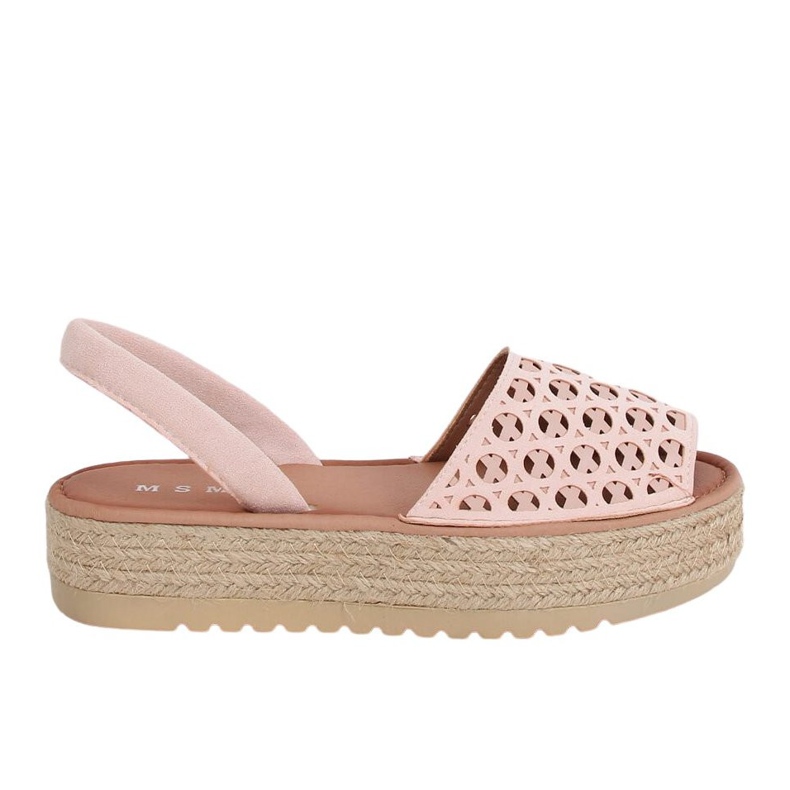 Sandali, espadrillas, rosa traforato WH931 Pink