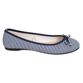 SHELOVET Ballerina a righe bianca blu navy