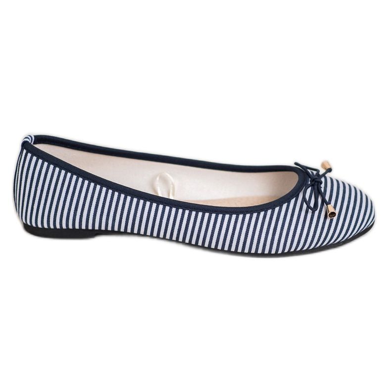 SHELOVET Ballerina a righe bianca blu navy