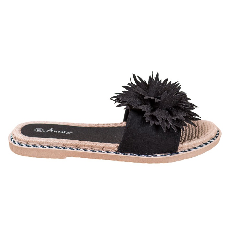 Anesia Paris Pantofole Alla Moda Con Ornamento nero