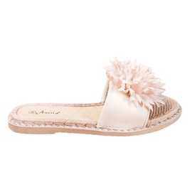 Anesia Paris Pantofole Alla Moda Con Ornamento beige