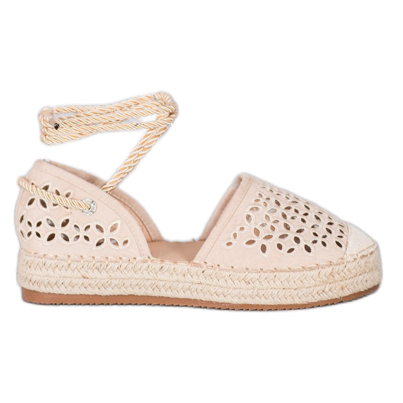 Bella Star Espadrillas legate sulla piattaforma beige