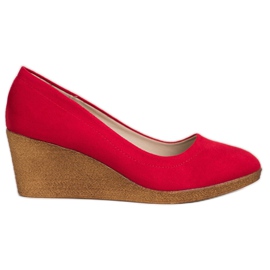 Goodin Décolleté con zeppa in pelle scamosciata rosso