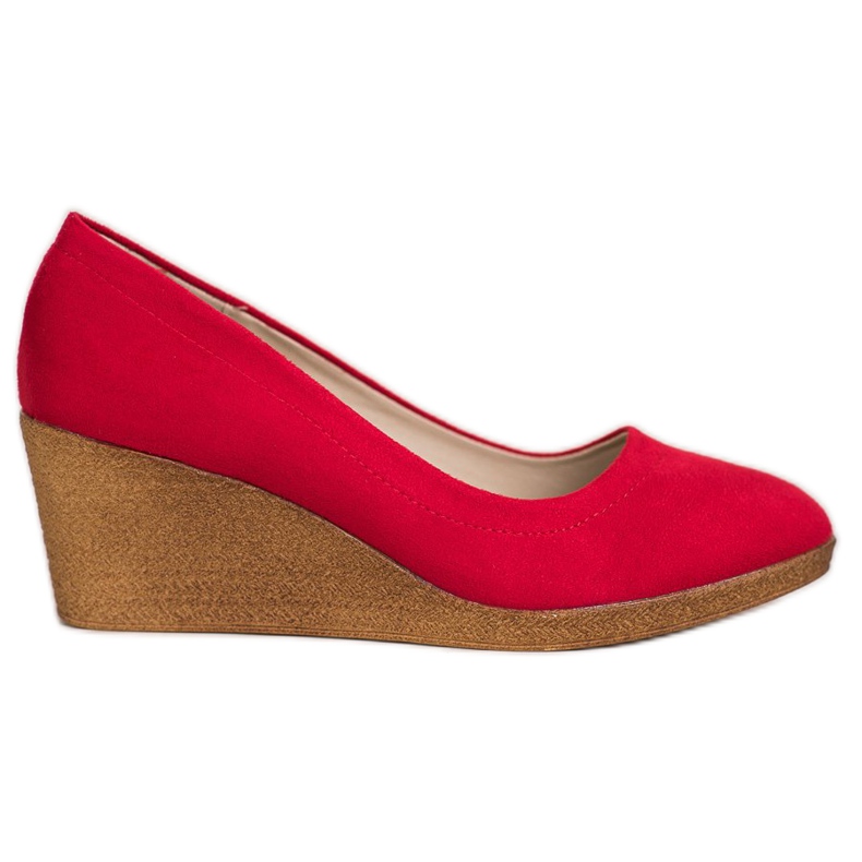Goodin Décolleté con zeppa in pelle scamosciata rosso