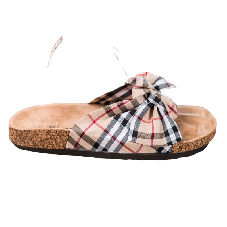 Bona Ciabatte Con Fiocco A Scacchi beige multicolore