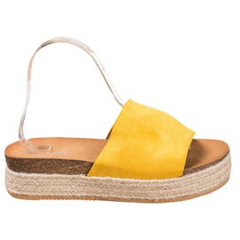 Renda Pantofole in pelle scamosciata sulla piattaforma giallo