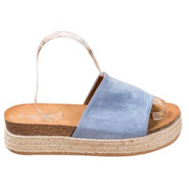 Renda Pantofole in pelle scamosciata sulla piattaforma blu