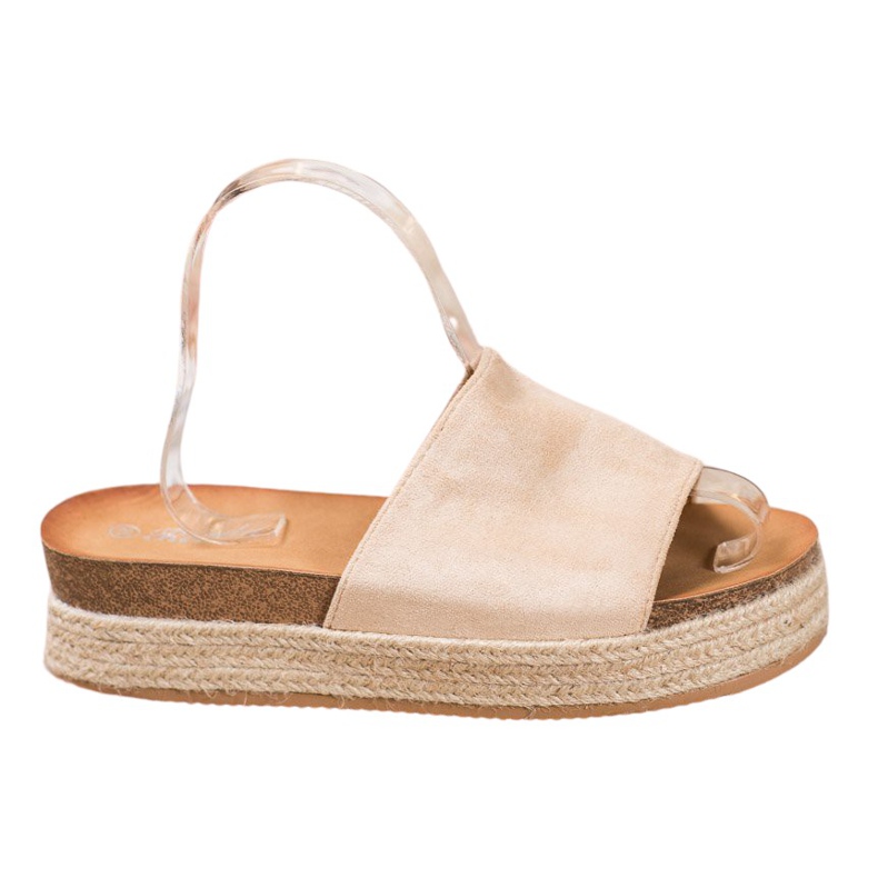 Renda Pantofole in pelle scamosciata sulla piattaforma marrone